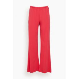 Stretch Crepe Cady Flared Pants in Watermelon