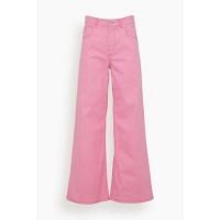 Wide Leg Jeans in Pink Clematis