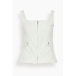 Dolce Zip Up Top in White