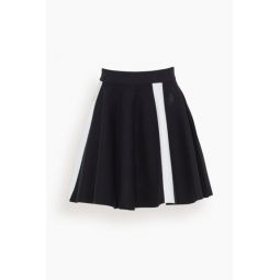 Contrast A-Line Mini Skirt in Black