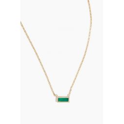 Green Agate Valentino Necklace in 10k Yellow Gold