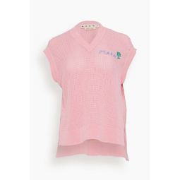 Sleeveless V-Neck Sweater in Pink Gummy