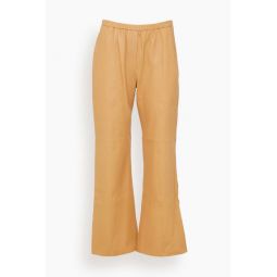 Nappa Leather Flared Pant in Cream