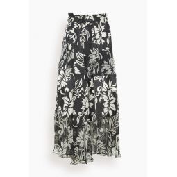 Floral Print Skirt in Black