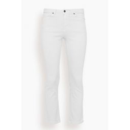 Flare Cropped 5-Pocket Jean in White Denim