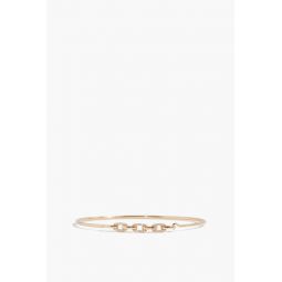 Pave Chain Link Wire Bangle in 14k Yellow Gold
