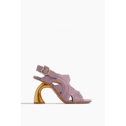 High Heel Sandal with Gold Heel in Lilac