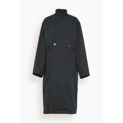 Wrap Collar Trench in Jet Black