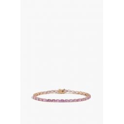Pink Sapphire Tennis Bracelet in 14k Yellow Gold