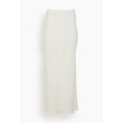 Long Satin Skirt in Cream