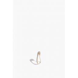 Diamond Pave Safety Pin Earring in 14k Yellow Gold