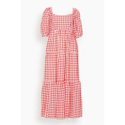 Gianna Tie Back Maxi Dress in Red Gingham