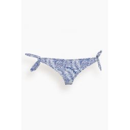 Palm Leaf Side Tie Bikini Bottom in Royal Blue