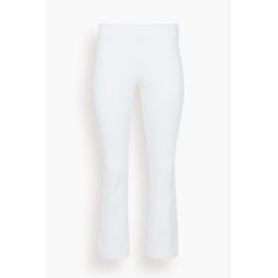 Faye Flare Cropped Pant in White Stretch