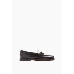 Dan Perforated Loafer in Black/White
