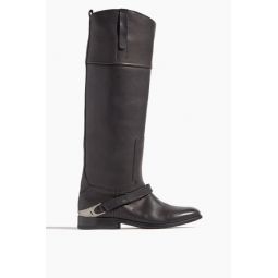 Charlie Leather High Boot in Black