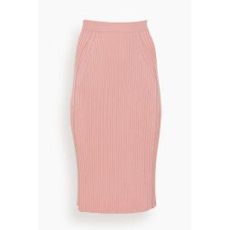 Knit Pleat Stitch Skirt in Light Coral