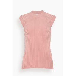 Knit Pleat Stitch Top in Light Coral