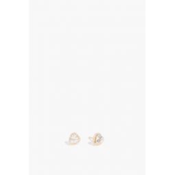Heart Earrings in White Topaz and Diamond
