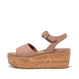 Cork-Wrap Leather Wedge Sandals