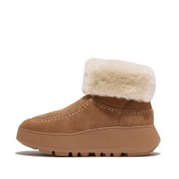 Double-Faced Shearling Flatform Moc Boots