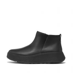 Leather Flatform Zip Ankle Boots