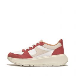 Leather-Mix Flatform Sneakers