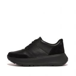 Leather/Suede Flatform Sneakers