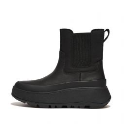 Water-Resistant Fabric/Leather Flatform Chelsea Boots