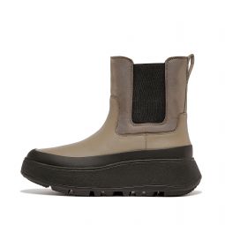 Water-Resistant Fabric/Leather Flatform Chelsea Boots