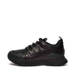 Leather-Mix Walking Sneakers