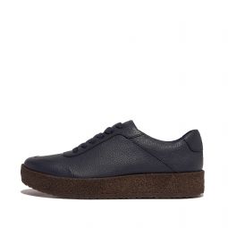 Tumbled-Leather Crepe Sneakers