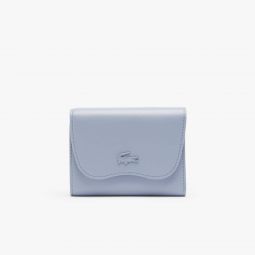 Lora Zipped Leather Billfold Women - Blue - Lacoste - Small Leather Goods