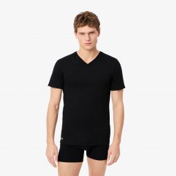 Mens 3-Pack Slim Fit Undershirts Men - Black - Lacoste - T-Shirts