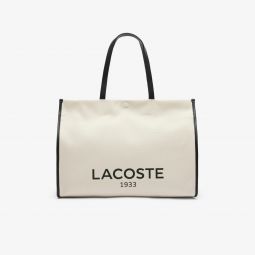 Large Heritage Canvas Tote Unisex - Beige - Lacoste - Bags