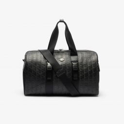 Large Monogram Leather Weekend Bag Men - Black - Lacoste - Bags