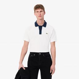 Mens Classic Fit Contrast Collar L.12.12 Polo Men - White - Lacoste - Polos