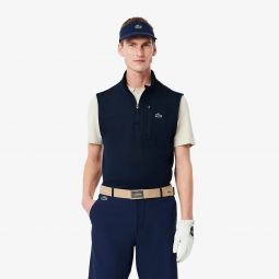Mens Half-Zip Layering Golf Vest Men - Blue - Lacoste - Sweaters & Sweatshirts