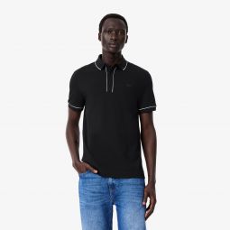 Mens Regular Fit Paris Stretch Pique Polo Men - Black - Lacoste - Polos