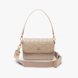 Maheki Embossed Leather Shoulder Bag Women - Beige - Lacoste - Bags