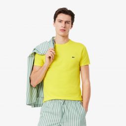 Mens Pima Cotton T-Shirt Men - Yellow - Lacoste - T-Shirts