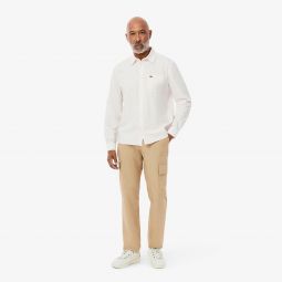 Mens Regular Fit Lightweight Cotton Cargo Pants Men - Beige - Lacoste - Pants & Sweatpants