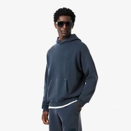 Mens Washed Effect Hoodie Men - Blue - Lacoste - Sweaters & Sweatshirts