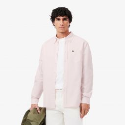 Mens Regular Fit Oxford Shirt Men - White - Lacoste - Button Down Shirts