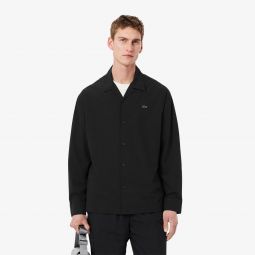 Mens Lightweight Relaxed Fit Perforated Shirt Men - Black - Lacoste - Button Down Shirts