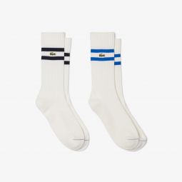 Unisex Ribbed Cotton Socks Unisex - White - Lacoste - Socks