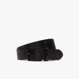 Monogram Leather Belt Men - Black - Lacoste - Belts