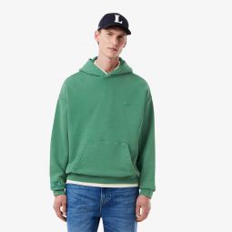 Mens Washed Effect Hoodie Men - Green - Lacoste - Sweaters & Sweatshirts