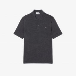 Unisex Short Sleeve Merino Wool Polo Sweater Unisex - Grey - Lacoste - Sweaters & Sweatshirts