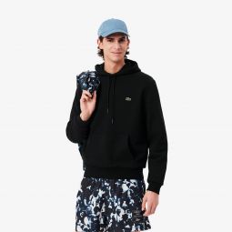 Mens Cotton Fleece Hoodie Men - Black - Lacoste - Sweatshirts